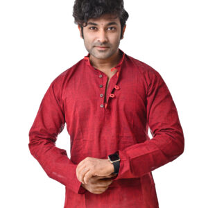 MAROON GENTS SHORT KURTA