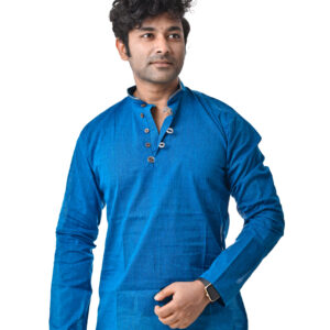 AZURE BLUE GENTS SHORT KURTA