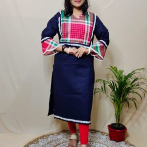 Navy Blue Gamcha Kurti
